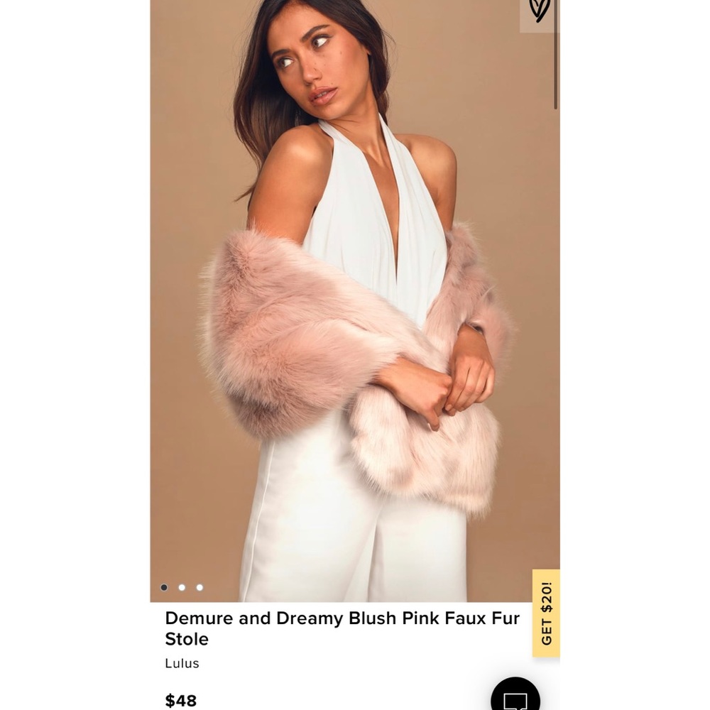 Lulu’s Demure and Dreamy Blush Pink Faux Fur Stole